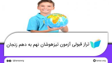 تصویر از تراز قبولی مدارس تیزهوشان نهم به دهم زنجان