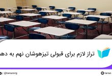 تصویر از تراز قبولی مدارس تیزهوشان نهم به دهم (با تفکیک مرکز استان/جنسیت)